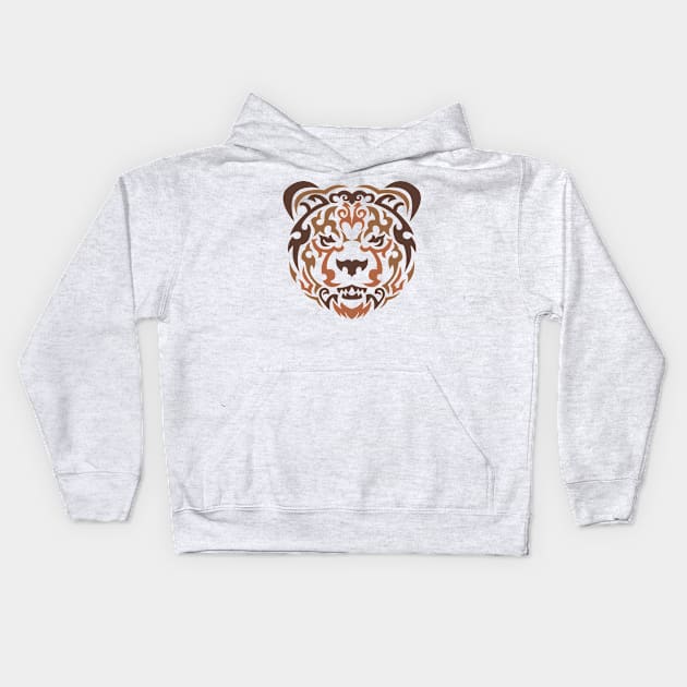 Grizzly face Kids Hoodie by ingotr